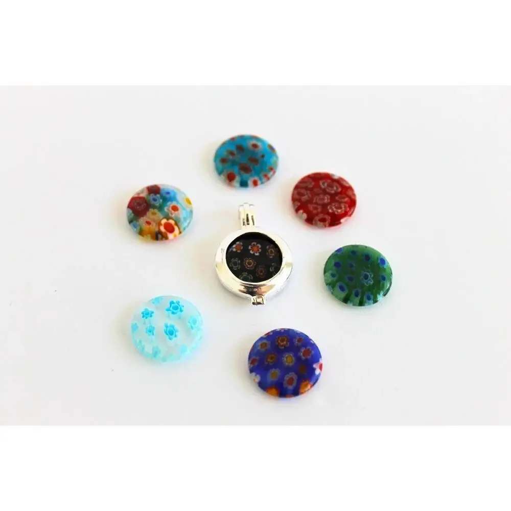 Vintage Millefiori Changeable Necklace 18in Multicolor Made/Italy Micro Mosaic - Picture 8 of 8
